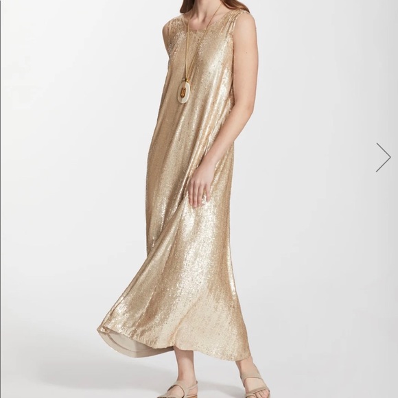 LAFAYETTE beautiful gold sequence midi dress - Picture 1 of 2